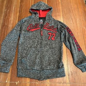 Ecko Inltd Kids Gray Black Red Hoodie Sweatshirt Zip Front Jacket Size M (10/12)